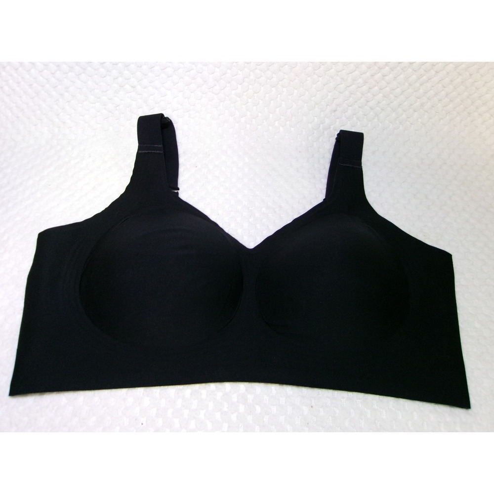 Black Seamless Wireless‎ Bra Removable Pads Adjustable Straps Size 3XL